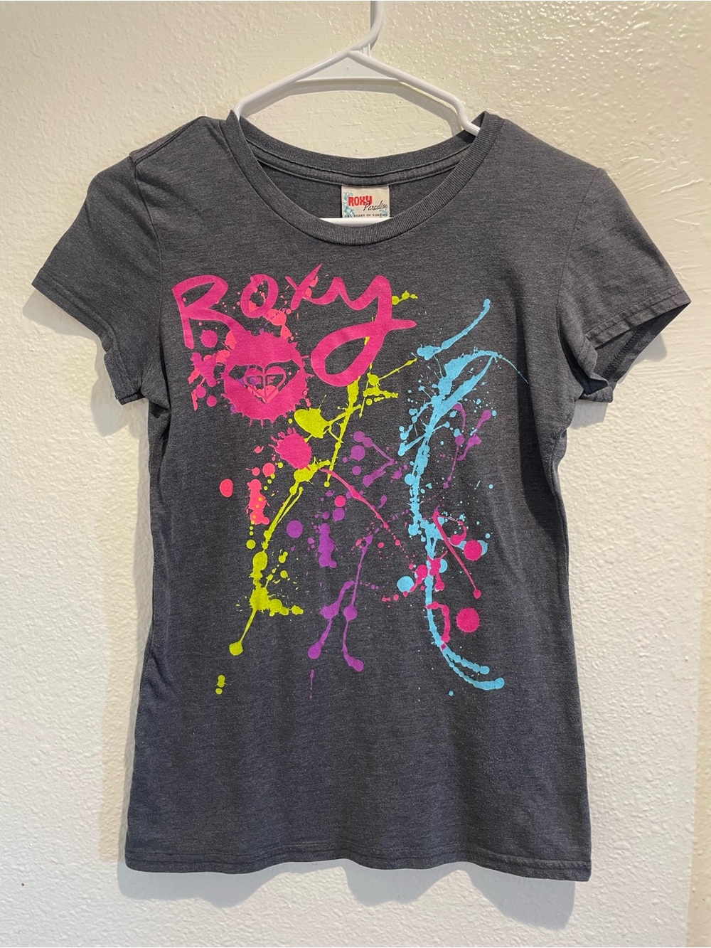 VINTAGE Y2K Roxy Paradise Neon Fuchsia Graphic Tee M 🌺